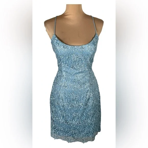 ALYCE PARIS ✨ Elegant Blue Sequin Dress ✨ - Picture 3 of 11